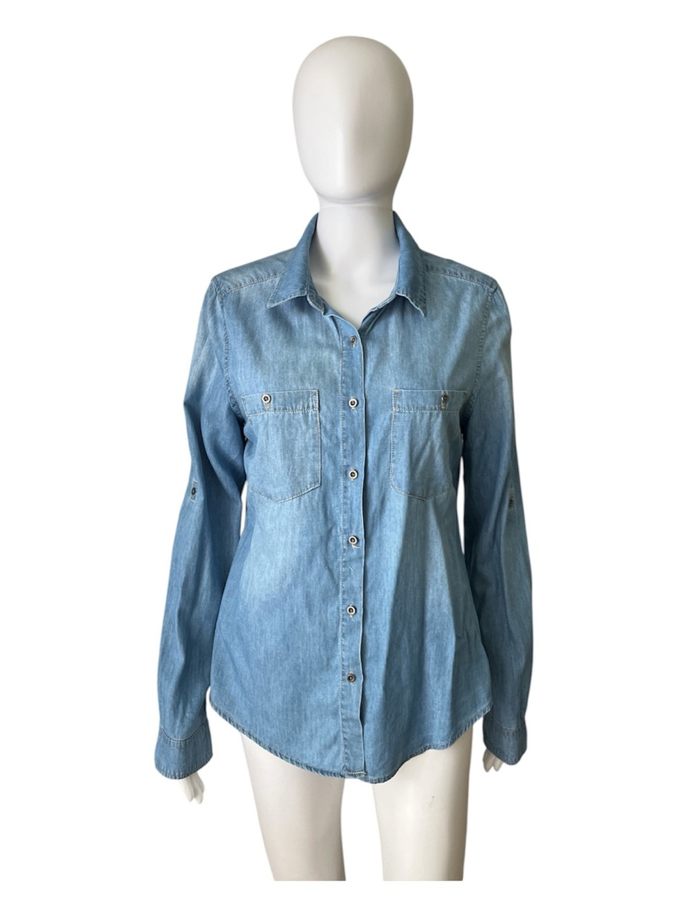 Wax Jean Light Blue Denim Button-Down Shirt